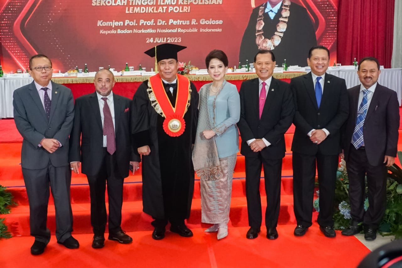 Ketua MPR RI Bamsoet Apresiasi Komjen Pol Petrus Golose Dikukuhkan Sebagai Profesor Guru Besar Tetap PTIK