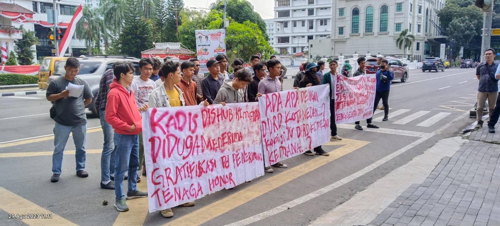 Massa Formasi Unjukrasa, Tagih RDP Dugaan Kasus Pemerasan dan Gratifikasi Oknum Kadishub Medan