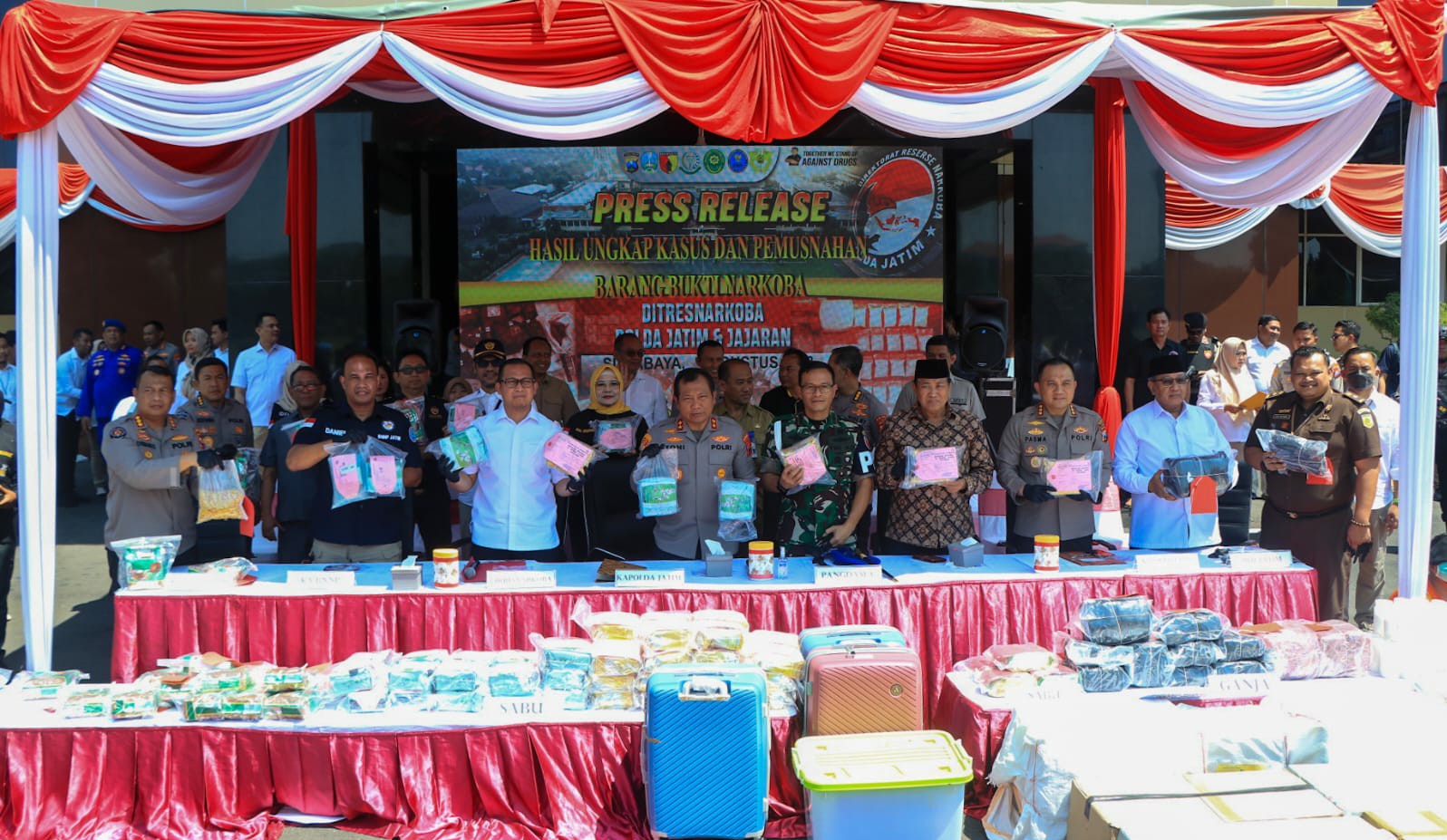 Operasi Tumpas Narkoba 2023, Polda Jatim Berhasil Amankan Tersangka Pengedar Jaringan Antar Pulau dan Provinsi