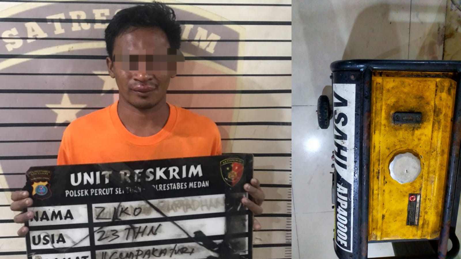 Bravo!!!... Polsek Medan Tembung Amankan Pelaku Pencuri Mesin Genset