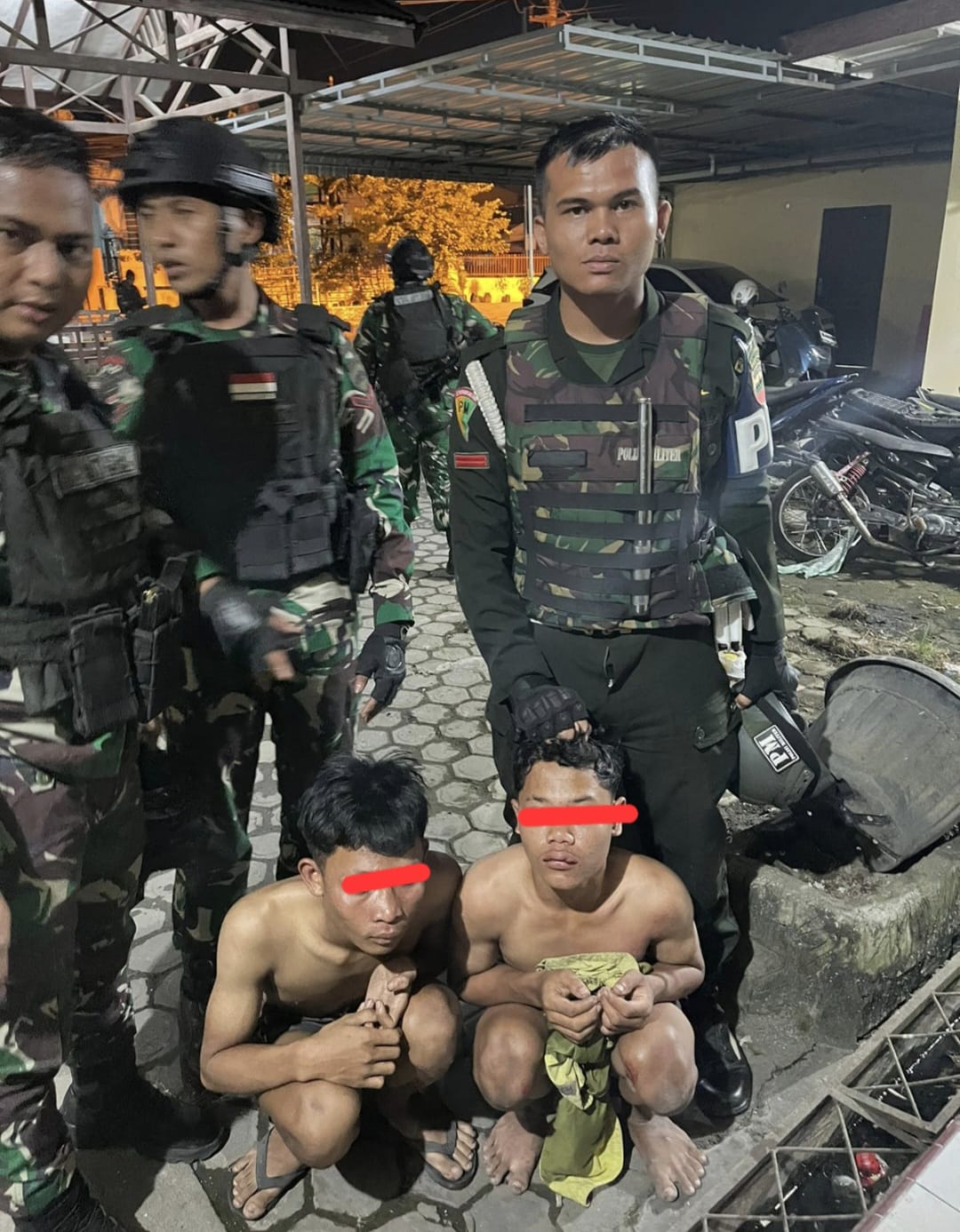 Denpom I/5 Medan Ringkus Dua Anggota Geng Motor Bersenjata Pedang Samurai Dalam Baku Hantam Brutal