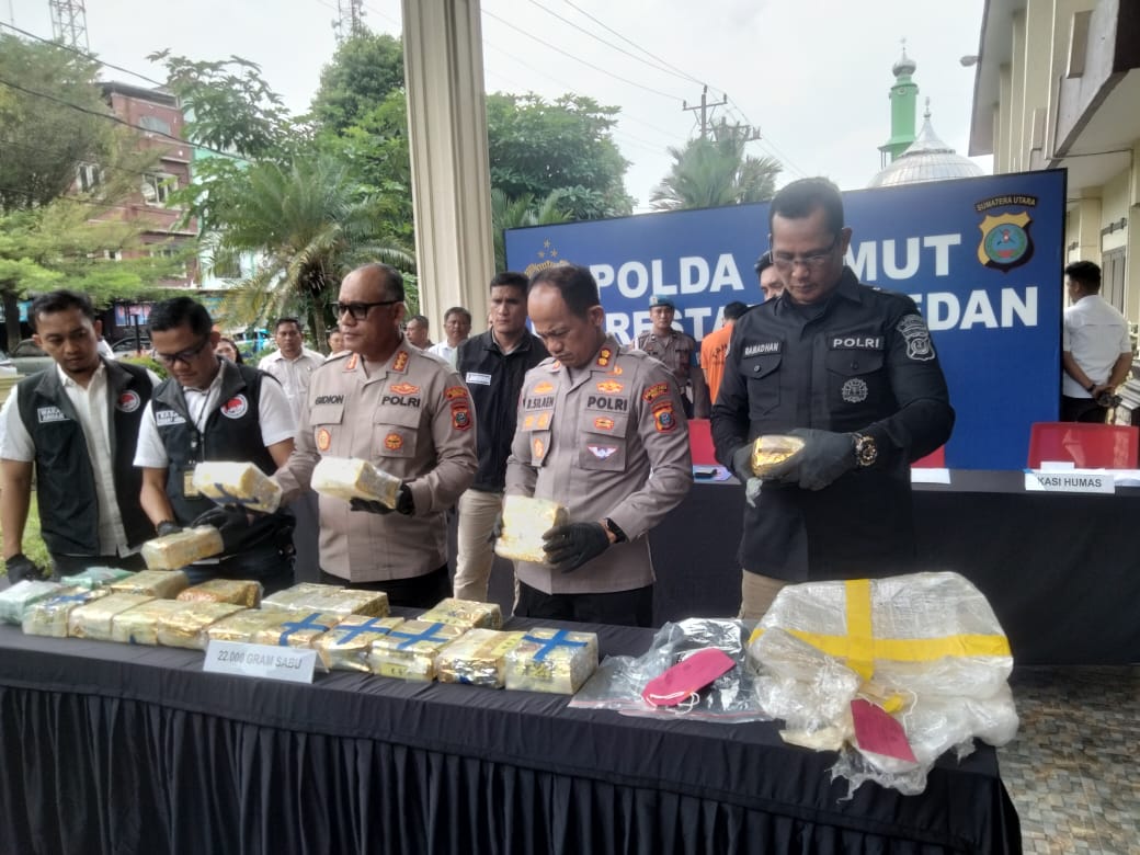 Sabu 22 Kg Gagal Edar, Polisi Tangkap Kurir Jaringan Malaysia di Medan