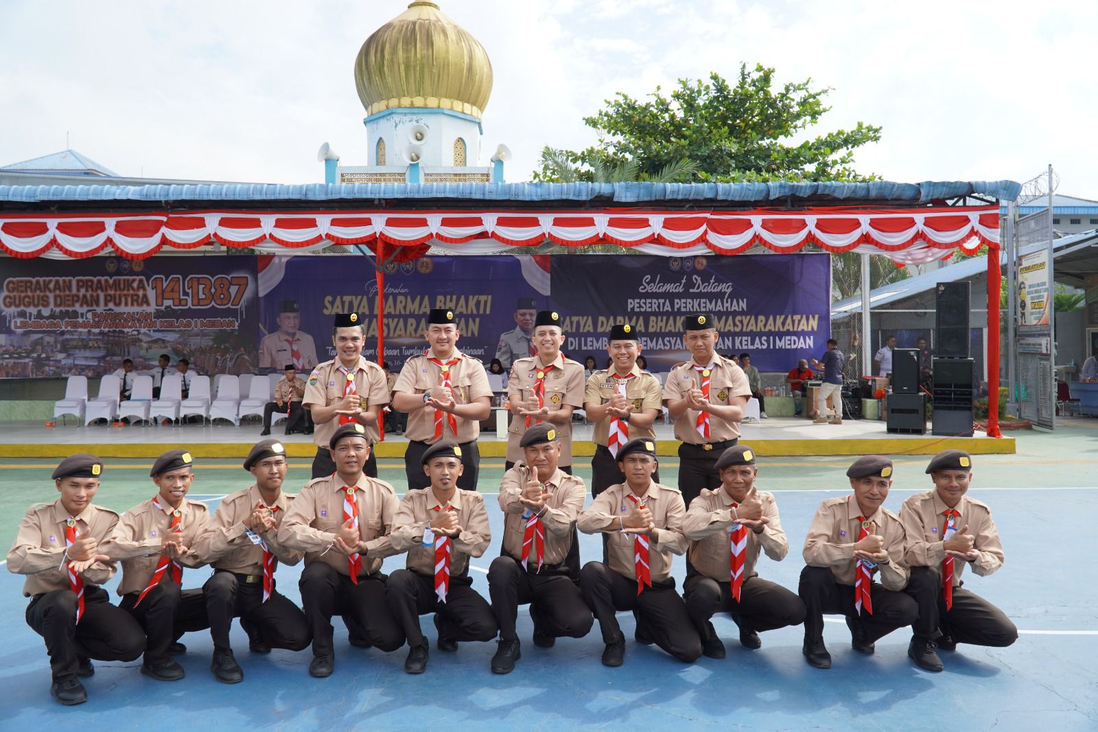 Warga Binaan Rutan Medan Ikuti Upacara Pembukaan Perkemahan Satya Dharma Bakti Pemasyarakatan Tahun 2025