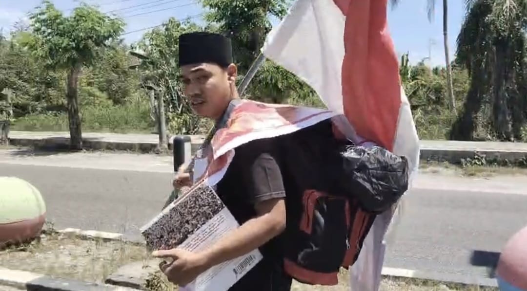 Mahmudin Aksi Jalan Kaki Tanjungbalai - Mabes Polri, Protes Kriminalisasi Oknum Kompol DK