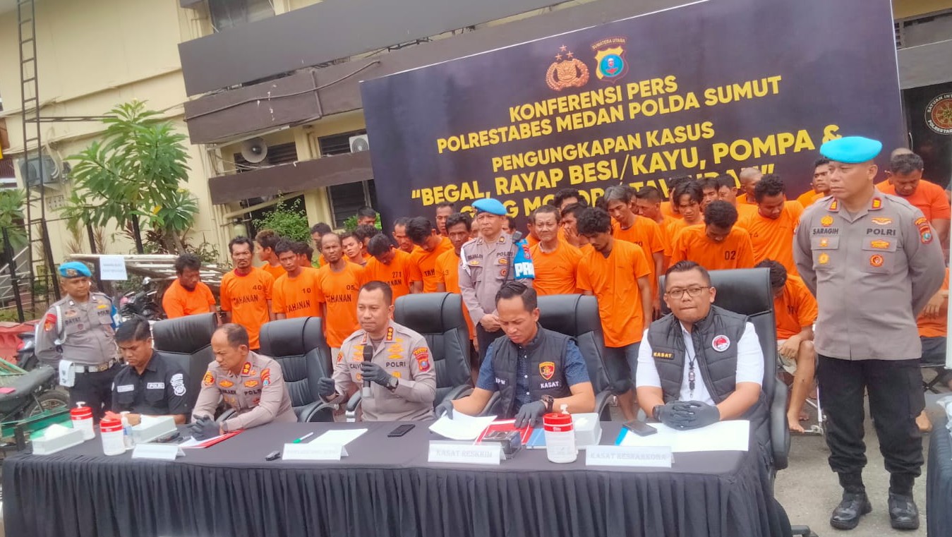 Bravo!!!... Polrestabes Medan Ungkap 103 Kasus Kejahatan Dalam 15 Hari, 147 Tersangka Diamankan