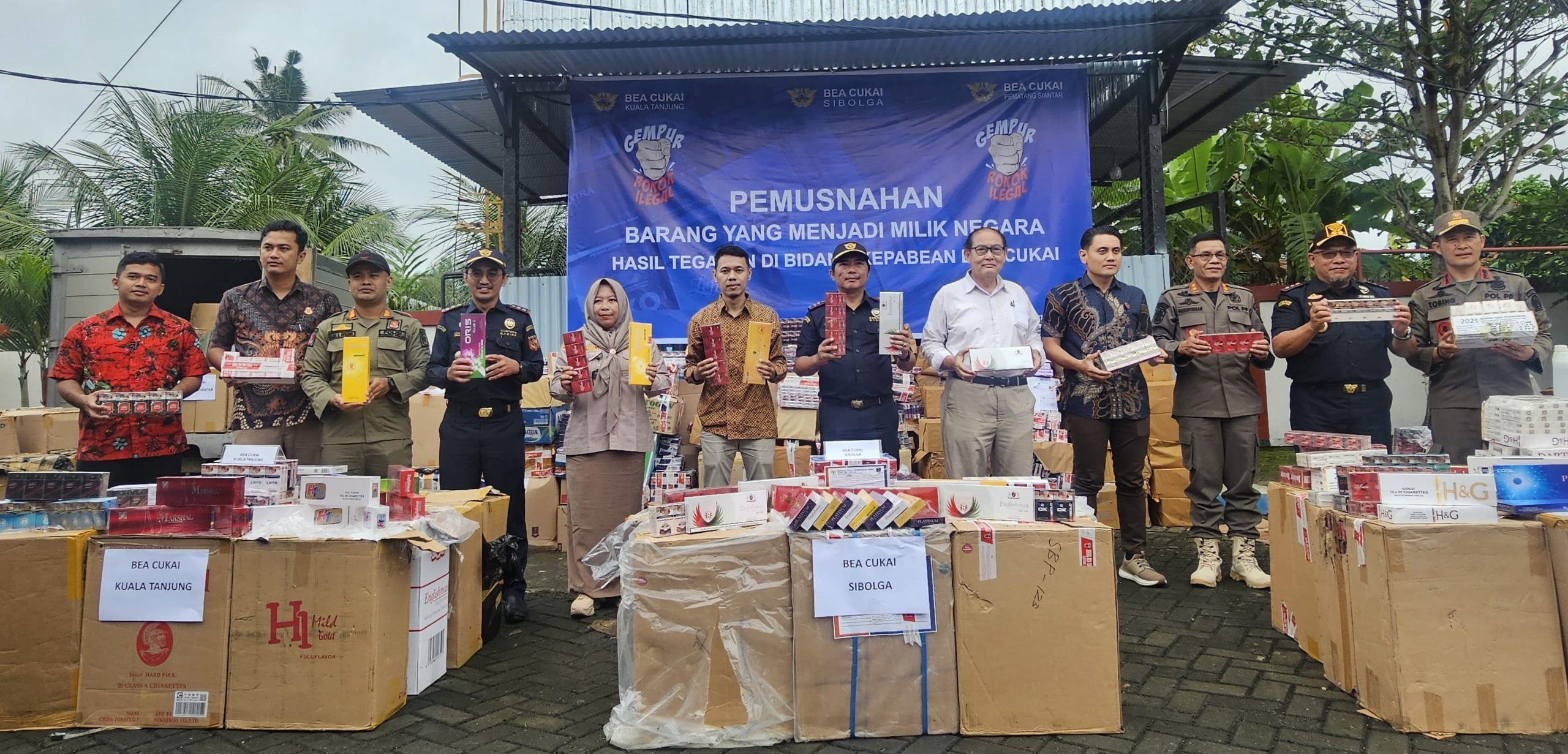 174 Kali Penindakan dan Selamatkan Kerugian Negara Bea Cukai Sibolga Musnahkan Barang Bukti Kepabeanan dan Cukai