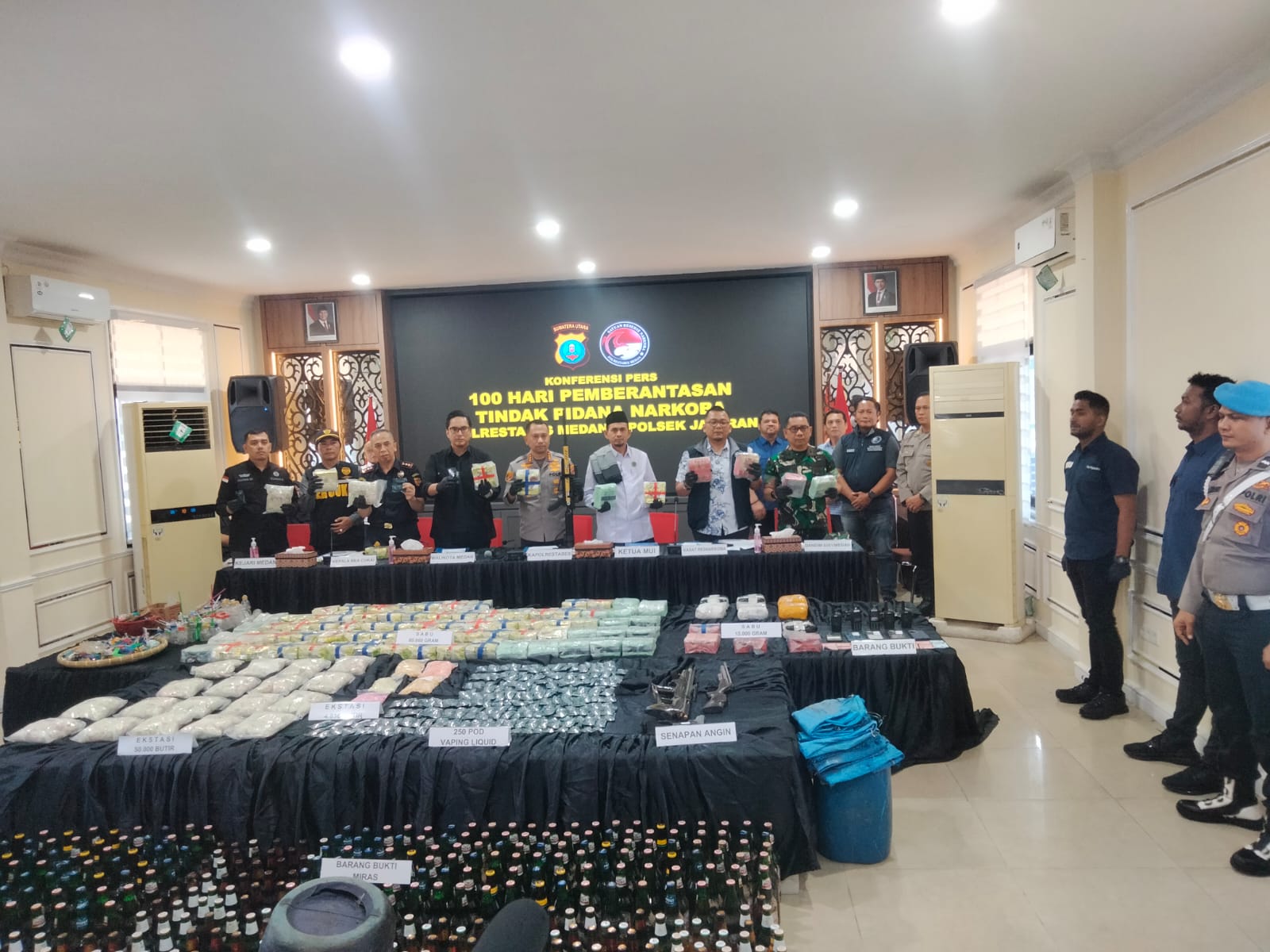 Bravo!!!...  100 Hari Kerja, Kapolrestabes Medan Ungkap 526 Kasus Narkotika dan Amankan 718 Tersangka