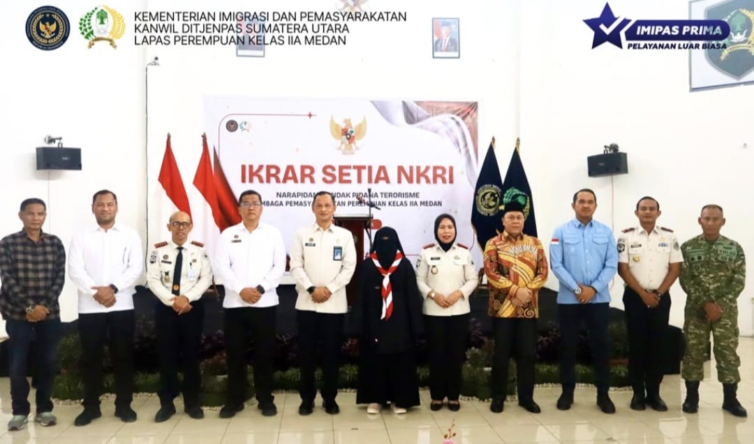 Tinggalkan Paham Radikalisme, Napiter Lapas Perempuan Kelas IIA Medan Ucapkan Ikrar Setia NKRI